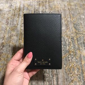 Kate Spade Black Leather Passport Cover